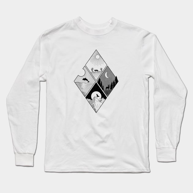 Mother Nature Is Vast Long Sleeve T-Shirt by Earthy Fauna & Flora